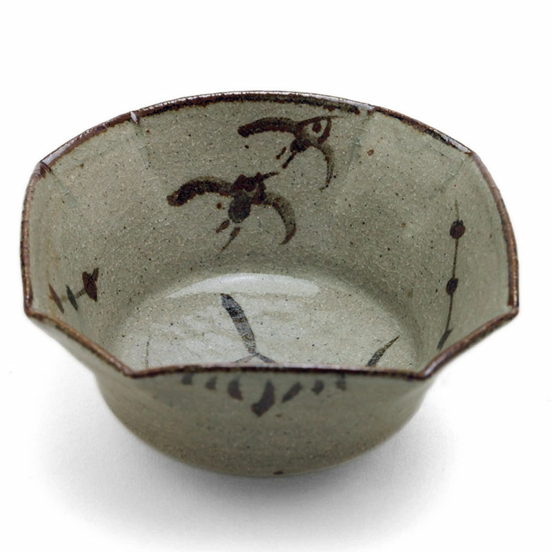 唐津焼：絵唐津八角鉢向付・中村恵子《小鉢・12.0cm》