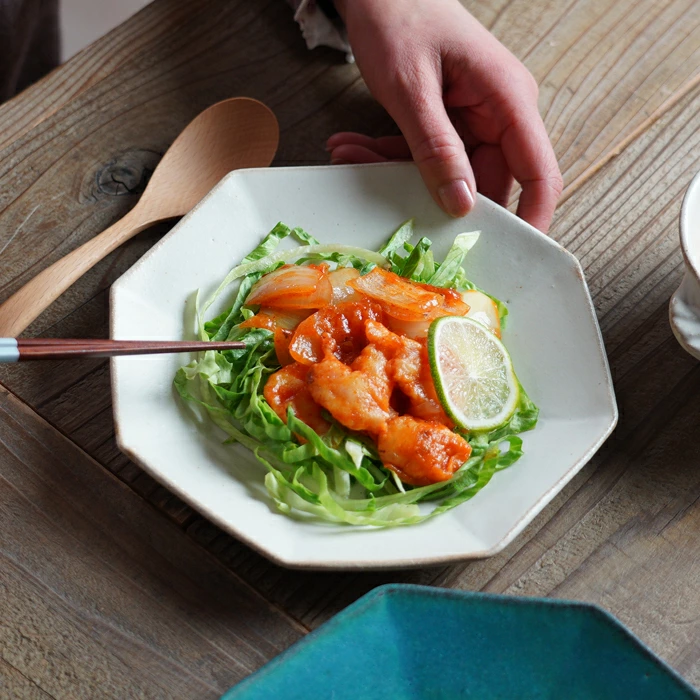 益子焼 正八角形のお皿 kinari 中皿