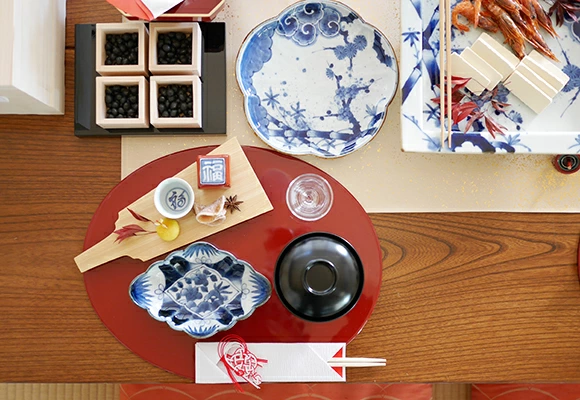 福泉窯 有田焼　有田染付けシリーズ　古染　菱型菊割向付