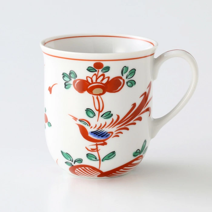 マグカップ 湯のみ 湯呑み 320ml 「 たち吉 赤絵花鳥 マグカップ 」