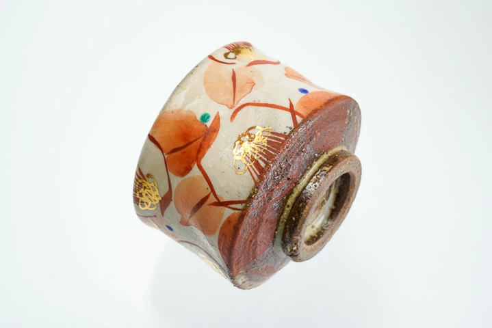 九谷焼 ぐい呑 赤絵椿/虚空蔵窯