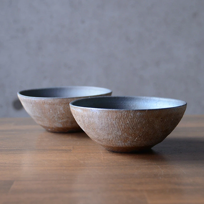 和食器　焼締ボウル　作家「多屋嘉郎」