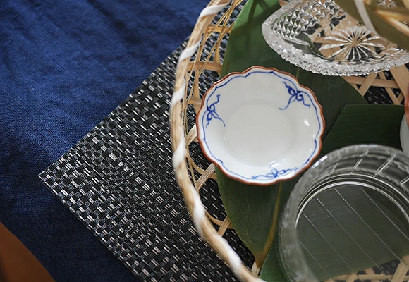 渕瓔珞（青）桔梗渕反型丸千代口