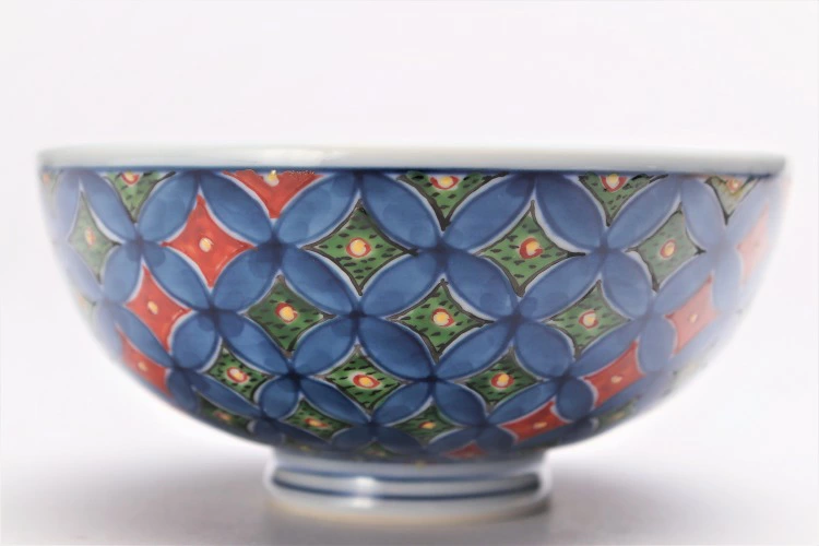 有田焼　亮秀窯　古伊万里七宝　飯碗(小)