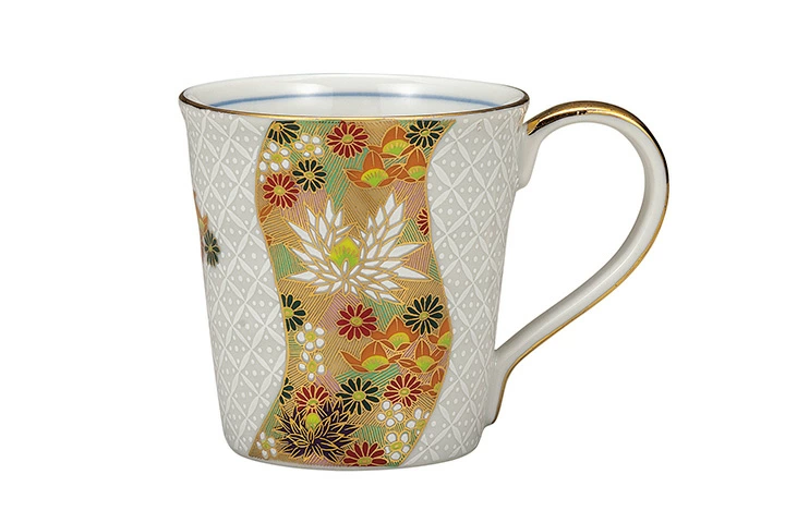 九谷焼 マグカップ 七宝金花詰
