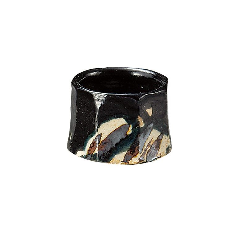 于海　天目 ぐい呑み