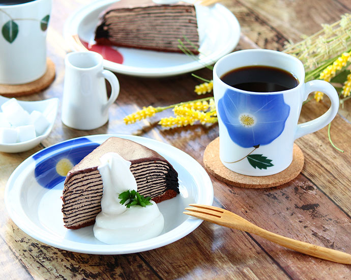 波佐見焼 軽々 吹き花 マグカップ