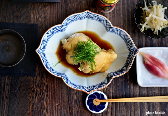 洸琳窯　網代紋　花型木甲向付（鉢）