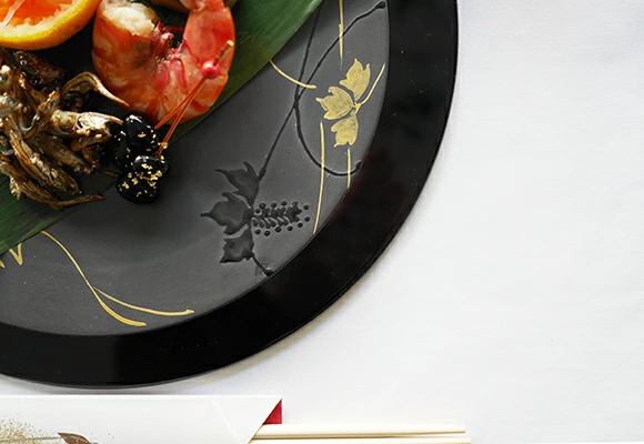 漆黒つた絵 壇8寸プレート 24cm