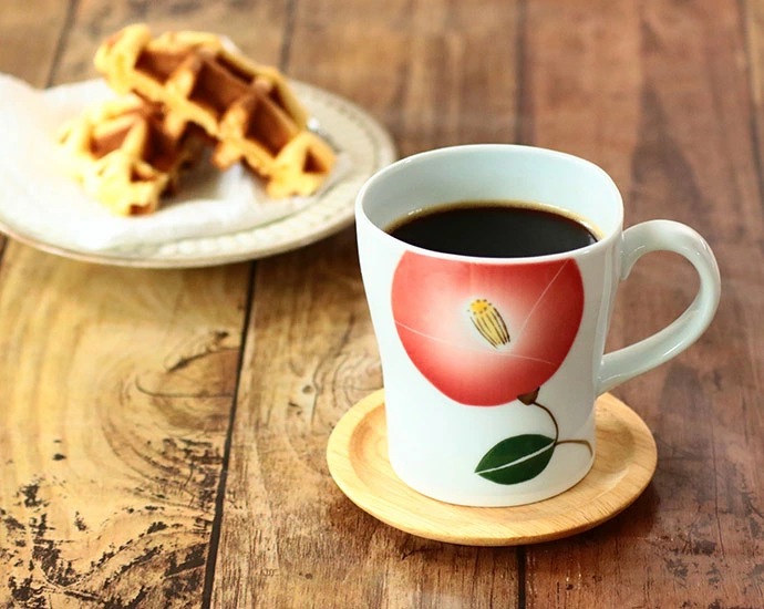 波佐見焼 軽々 吹き花 マグカップ