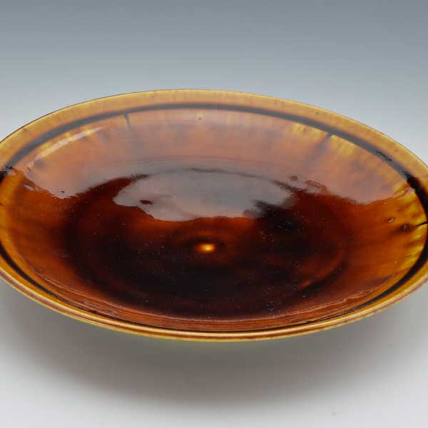 皿 おしゃれ 京焼 清水焼 陶器製 日本製 器 七寸皿 飴釉