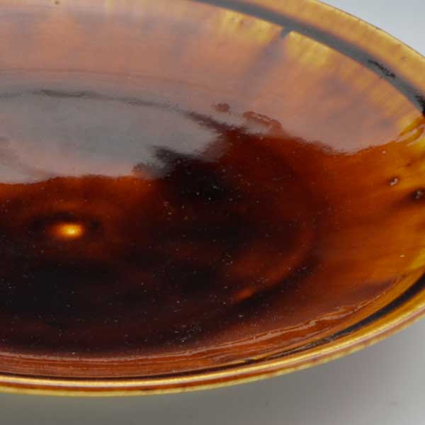 皿 おしゃれ 京焼 清水焼 陶器製 日本製 器 七寸皿 飴釉