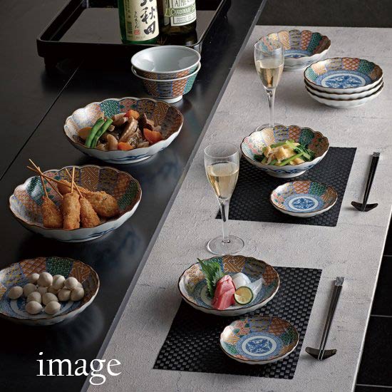 美濃焼 染錦祥瑞 そめにしき しょんずい 小皿揃