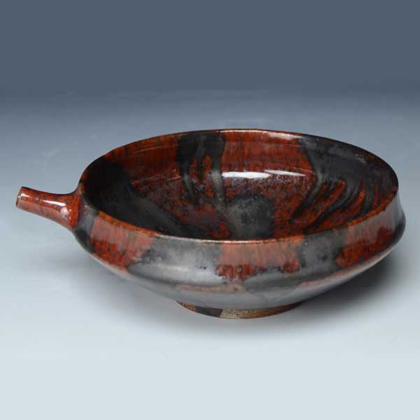 鉢 京焼 清水焼 陶器製 日本製 器 平片口 黒柿釉