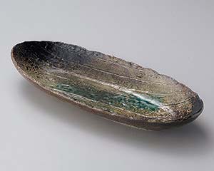 和食器 イ194-038 和三彩手造楕円長鉢小【厨房館】