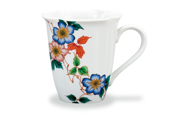 九谷焼 マグカップ 12か月の花 鉄線(7月)