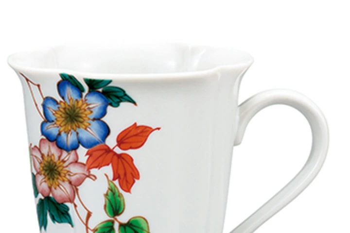 九谷焼 マグカップ 12か月の花 鉄線(7月)