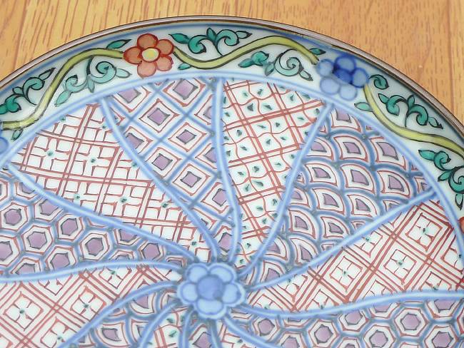 京焼 清水焼 色絵捻古紋四寸皿 昭阿弥