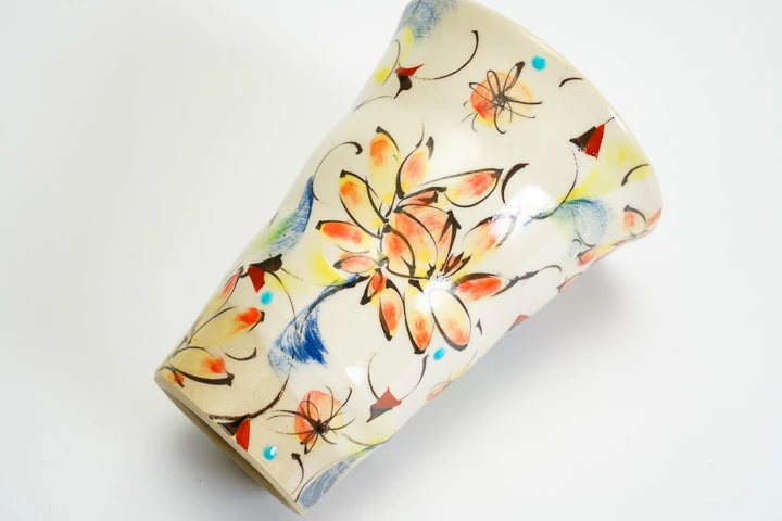 九谷焼 タンブラー 彩華 赤/虚空蔵窯