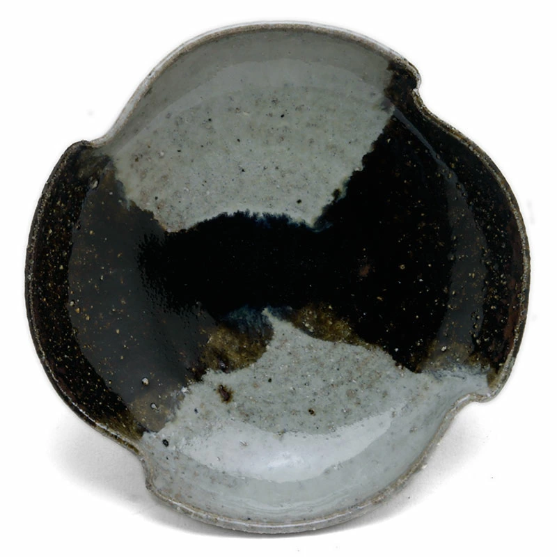 唐津焼：朝鮮唐津掛け分け四寸皿・中村恵子