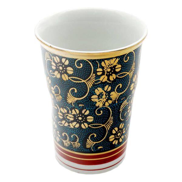 九谷焼 仙守フリーカップ 青粒鉄仙