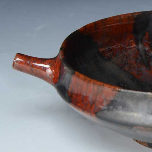 鉢 京焼 清水焼 陶器製 日本製 器 平片口 黒柿釉