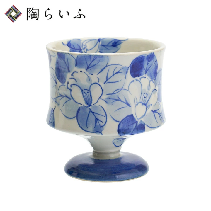 九谷焼 ゴブレット 藍椿/虚空蔵窯