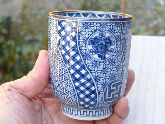 京焼 清水焼 三友祥瑞湯呑　壹楽　小