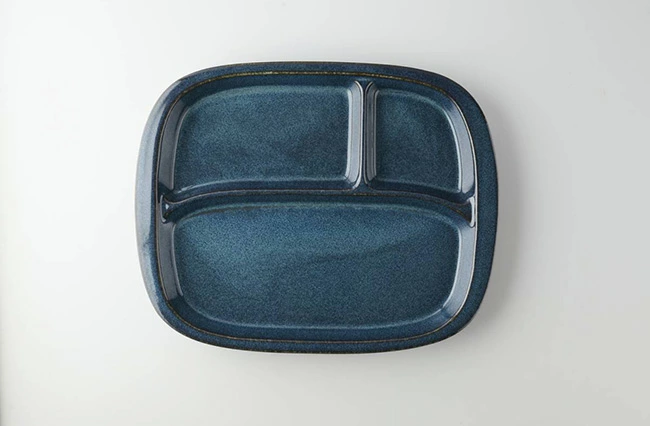 美濃焼 北欧ブルー 深ブルー ランチプレート / 仕切り皿 仕切皿 ワンプレート