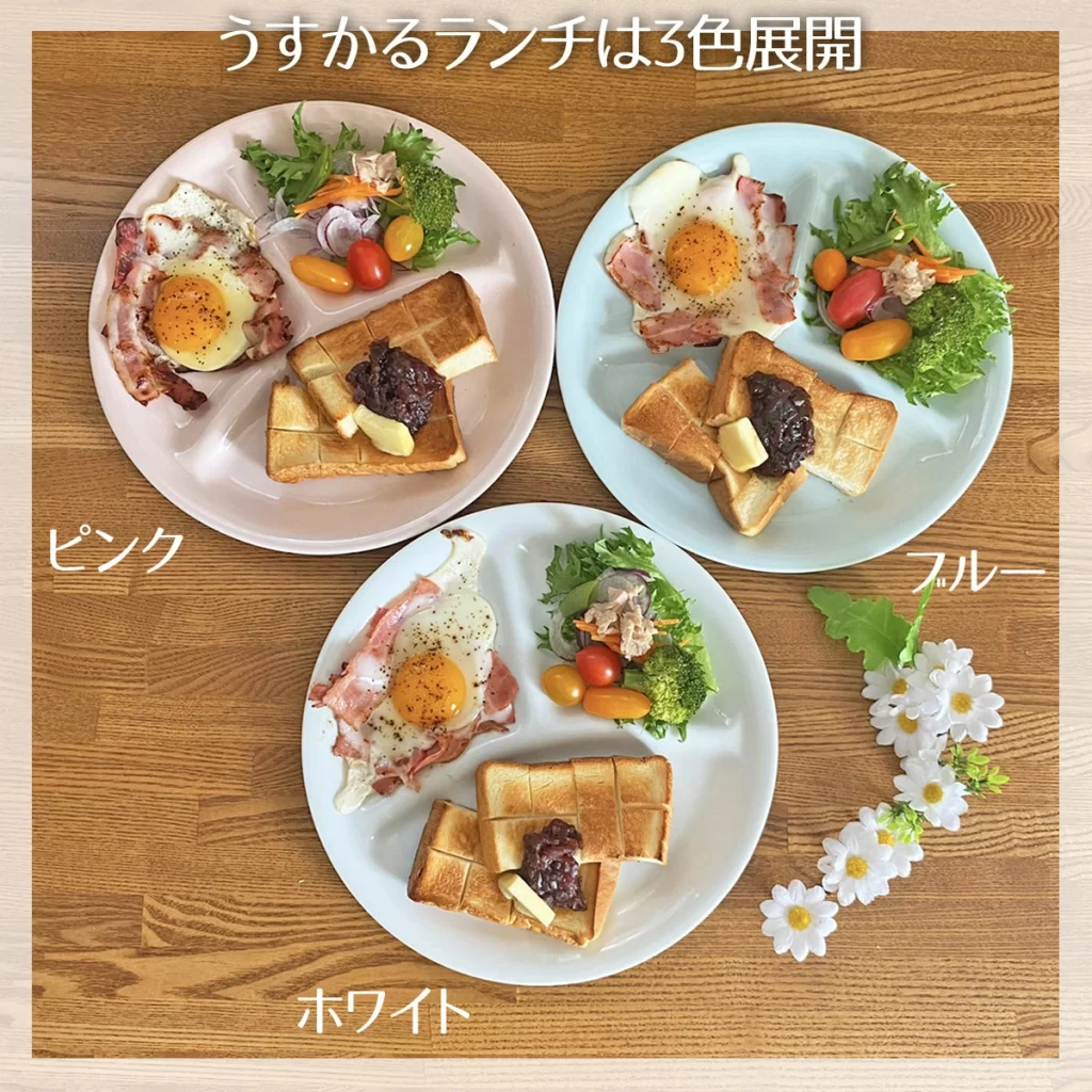 ランチプレート うすかる Ｍ 丸 ブルー 21.5×1.5cm 280g 軽い 軽量 美濃焼