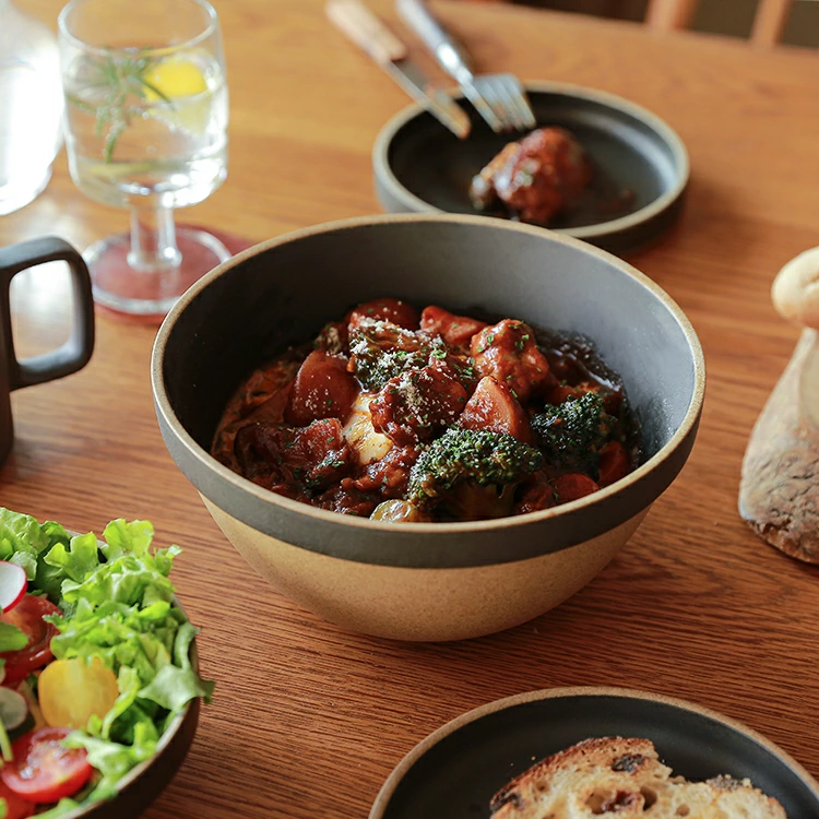 ボウルディープラウンド HASAMI PORCELAIN ボウル 18.5cmタイプ グロスグレー ブラック 波佐見焼 ハサミポーセリン

