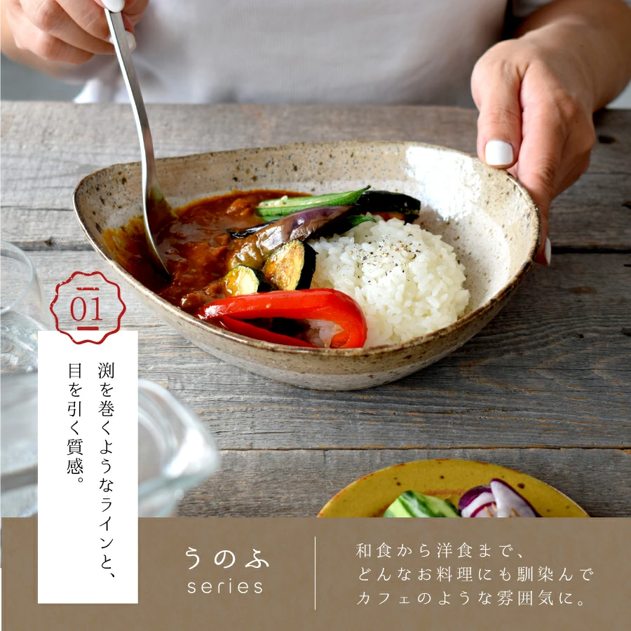 食器 和食器 おしゃれ 皿 カレー皿 渕茶うのふ粉引変形多用鉢 パスタ皿 モダン 美濃焼 