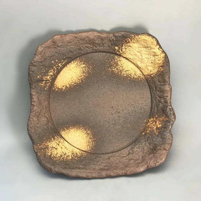 美濃岩石 角皿 正角皿 陶器