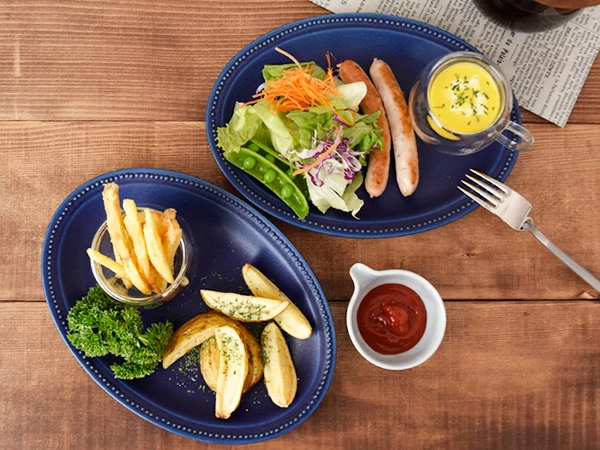 ドット オーバルプレート 24cm 磁器 楕円皿