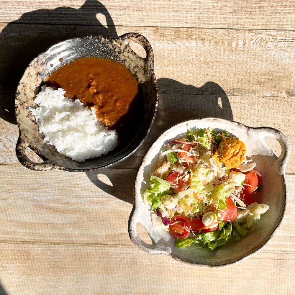 白渕茶結晶両手付鉢　黒茶吹窯変両手付鉢