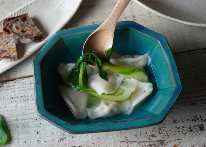 八角大鉢 シャビーターコイズ ボウル 角鉢  わかさま陶芸 

