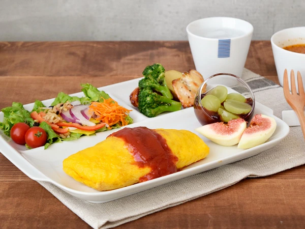 ランチプレート（ホワイト）フラットタイプ 仕切り皿 
