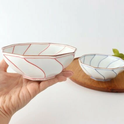 ペア 小鉢 渕あそび 青 赤 磁器 波佐見焼

