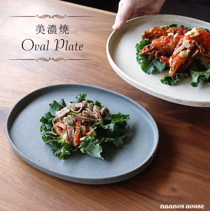 オーバルプレート 美濃焼 楕円 フラット 中皿