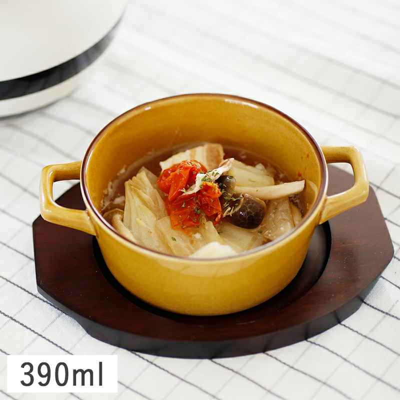 キャラメルブラウン 両手付きスープボウル 直径12cm L16cm // 美濃焼 磁器
