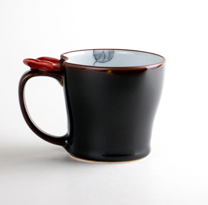 マグカップ 有田焼 花絵蒔(赤)