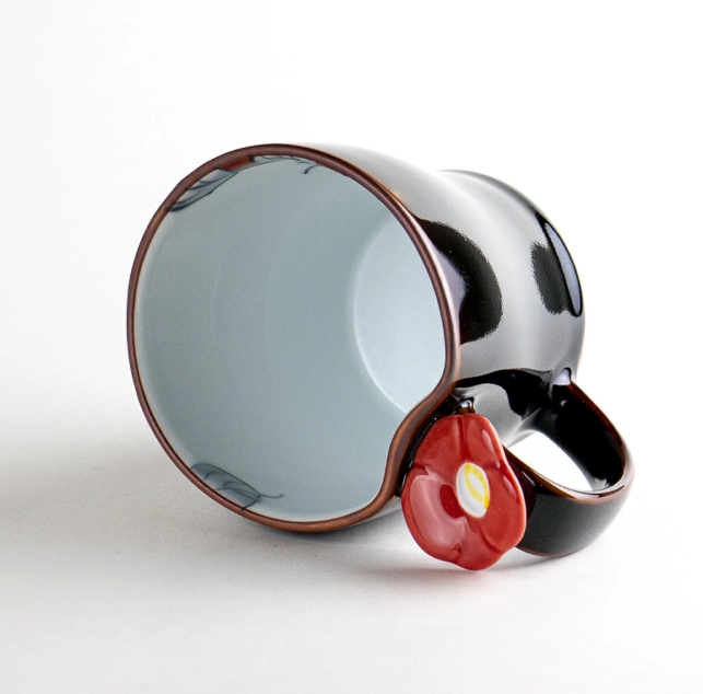 マグカップ 有田焼 花絵蒔(赤)