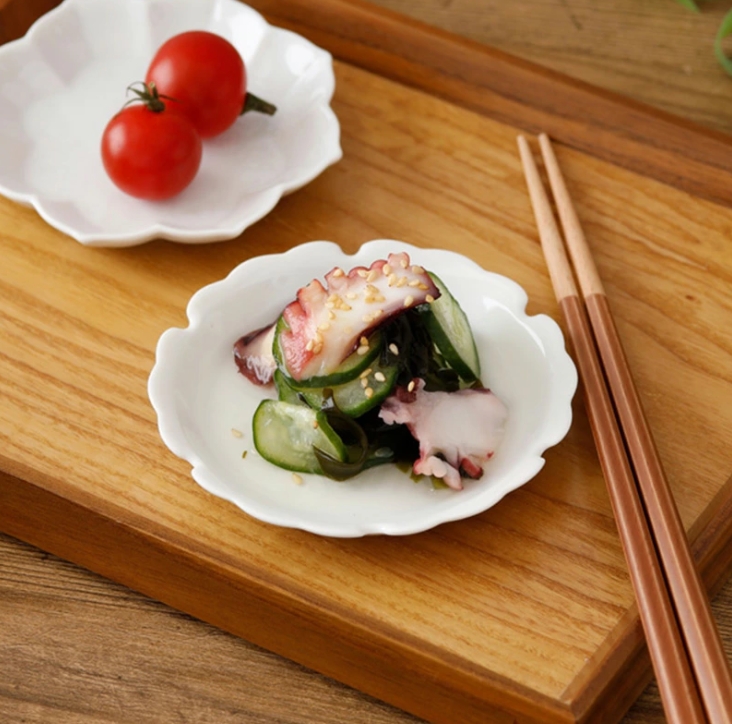 小皿 10cm 白磁線刻 gaku