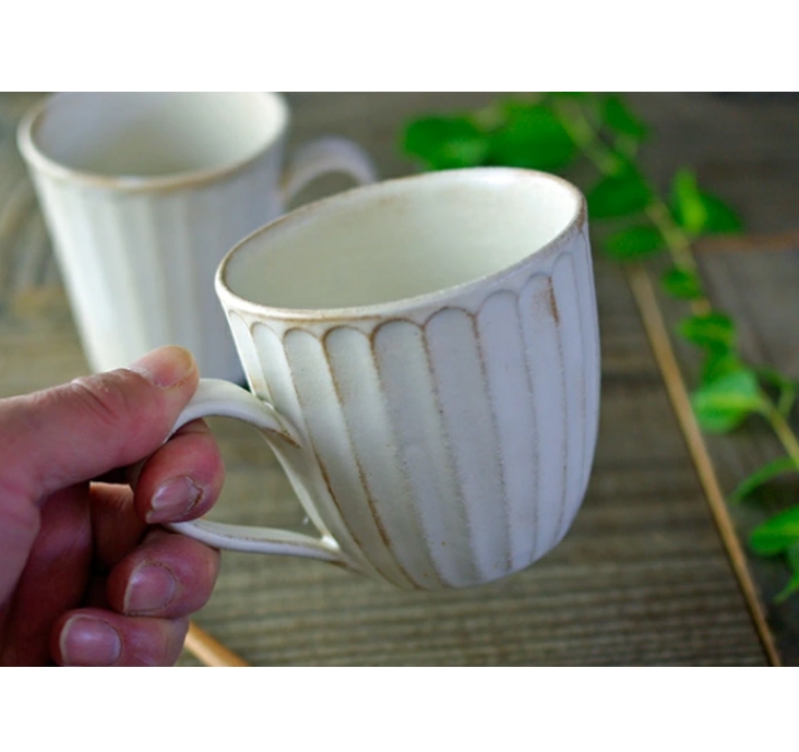 kinari ラウンドマグカップ 益子焼 しのぎ
