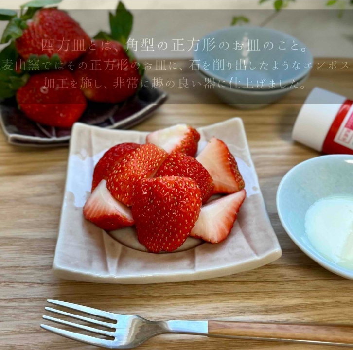 角皿 和モダン【松花堂四方皿】 04033