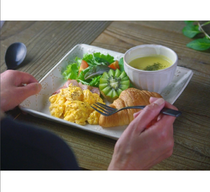 クロス小花【角皿 / 大】 kinari 益子焼 スクエア