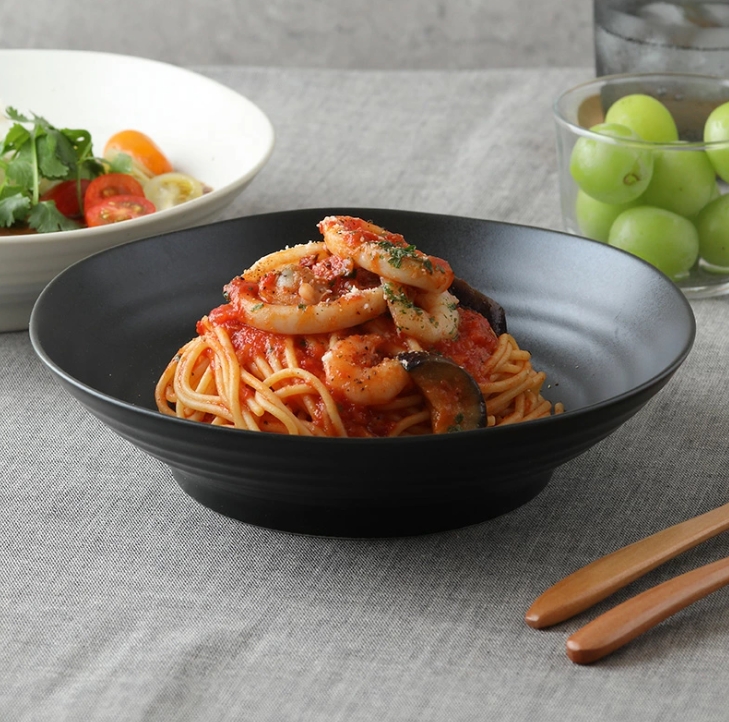  パスタ・カレー皿 5枚セット 黒マット EASTオリジナル 美濃焼
