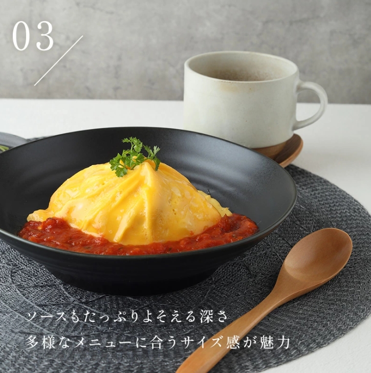  パスタ・カレー皿 5枚セット 黒マット EASTオリジナル 美濃焼
