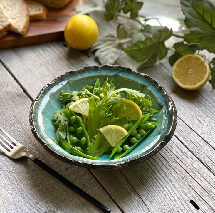 中鉢 均窯トルコブルー手作り風煮物鉢 美濃焼