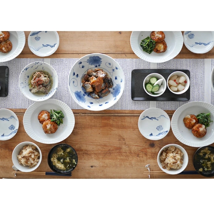 7寸 浅鉢　山水 ＜和食器 / 九谷焼 / 文吉窯 / ボウル / 煮物鉢＞